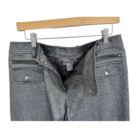 Per Se by Carlisle Wool Blend Capri Pants Lined Flap Pockets Zip Accent Size 8 - Picture 5 of 8